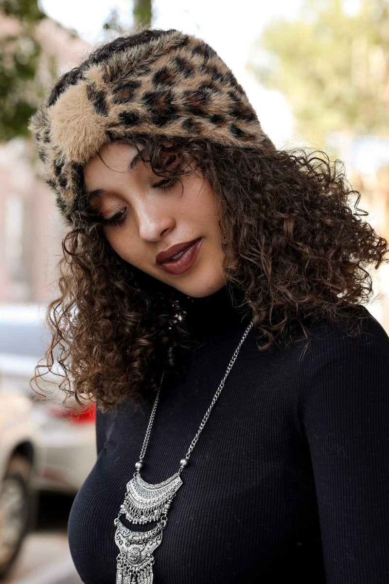 Faux Leopard Head Wrap Hats &amp; Hair