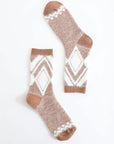 Faux Mohair Diamond Pattern Socks Camel