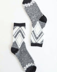 Faux Mohair Diamond Pattern Socks