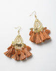 Filigree Raffia Tassel Earrings Jewelry