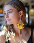 Filigree Raffia Tassel Earrings Jewelry