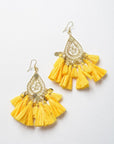 Filigree Raffia Tassel Earrings Jewelry