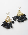 Filigree Raffia Tassel Earrings Jewelry