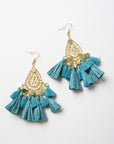 Filigree Raffia Tassel Earrings Jewelry