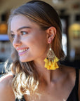 Filigree Raffia Tassel Earrings Jewelry