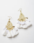 Filigree Raffia Tassel Earrings Jewelry