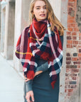 Flannel Frayed Edge Blanket Scarf Scarves