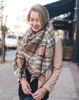 Flannel Frayed Edge Blanket Scarf Scarves