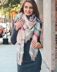 Flannel Frayed Edge Blanket Scarf Scarves