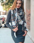 Flannel Frayed Edge Blanket Scarf Scarves