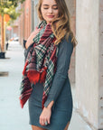 Flannel Frayed Edge Blanket Scarf Scarves