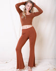 Flared Lounge Pants Bralette Small / Copper