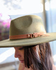 Flat Brim Buckle Hat Hats & Hair Olive