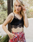 Flimsy Velvet Lace Cami Bralette Small / Black