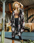 Floral Butterfly Sleeve Kimono