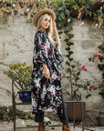 Floral Butterfly Sleeve Kimono