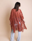 Floral Mandala Mesh Kimono Ponchos