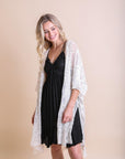 Floral Mandala Mesh Kimono Ponchos Natural