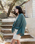 Flounce Sleeve Kimono Wrap