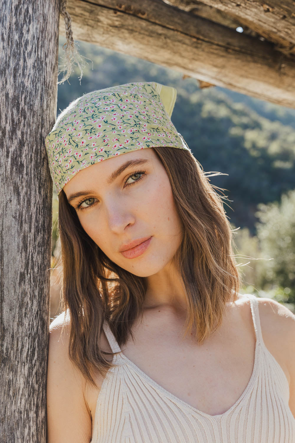 Flower Field Bandana Hats & Hair Sage