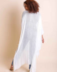 Frayed Trim Kimono Ponchos