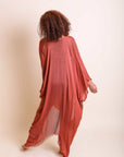 Frayed Trim Kimono Ponchos