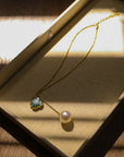 Gem and Pearl Pendant Necklace Jewelry