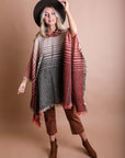 Herringbone Hooded Poncho Ponchos