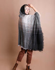 Herringbone Hooded Poncho Ponchos