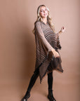 Herringbone Hooded Poncho Ponchos