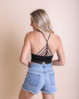 High Neck Crochet Trim Bralette