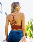 High Neck Crochet Trim Bralette