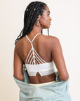 High Neck Crochet Trim Bralette