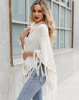 High Neck Multi-Tasseled Poncho Ponchos