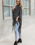 High Neck Multi-Tasseled Poncho Ponchos