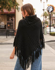 High Neck Multi-Tasseled Poncho Ponchos