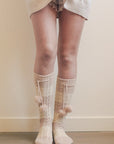 Knee High Striped Pom Socks Hats & Hair