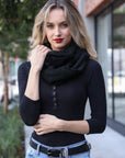 Knit Infinity Scarf Scarves Black