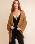 Knit Netted Cardigan Ponchos Bronze