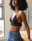 Lace Boho Racerback Bralette Small / Black