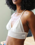 Lace Boho Racerback Bralette Small / Ivory