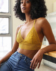 Lace Boho Racerback Bralette Small / Ochre