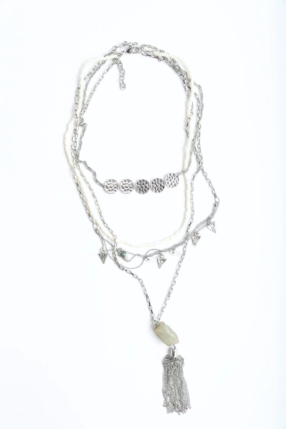 Layered Chain Jade Necklace Jewelry