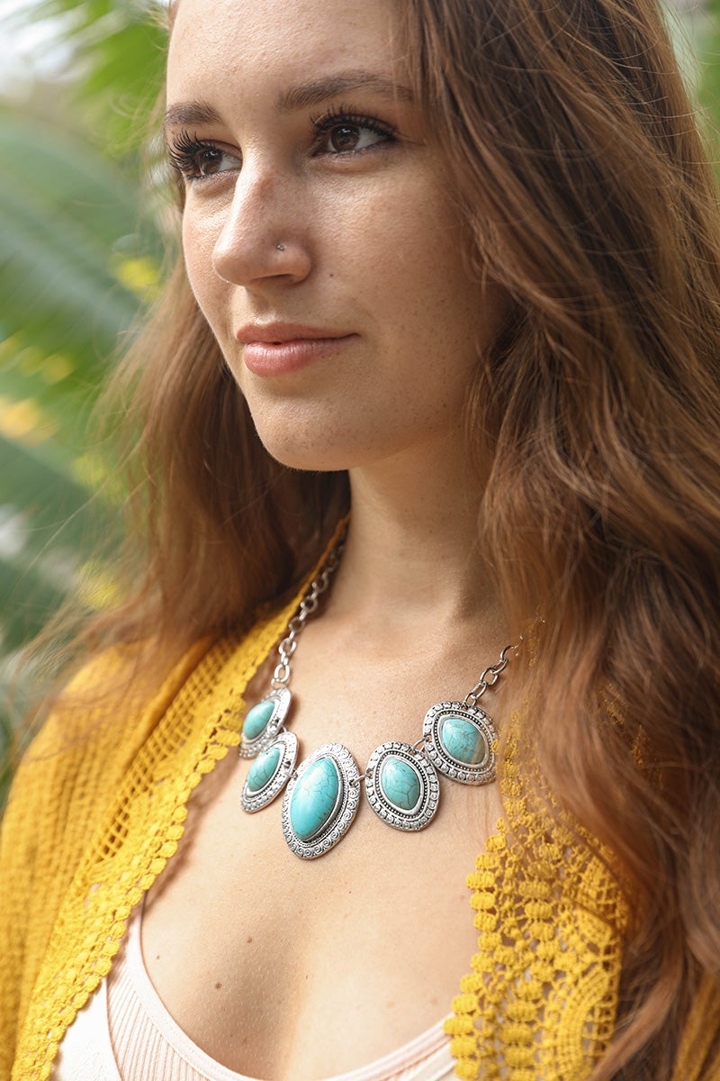 Leaflet Turquoise Necklace Jewelry