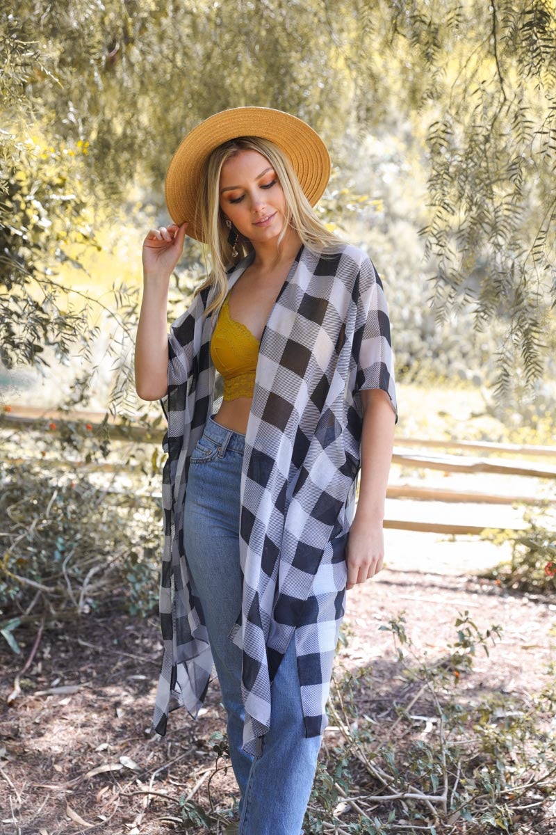 Lightweight Buffalo Check Kimono