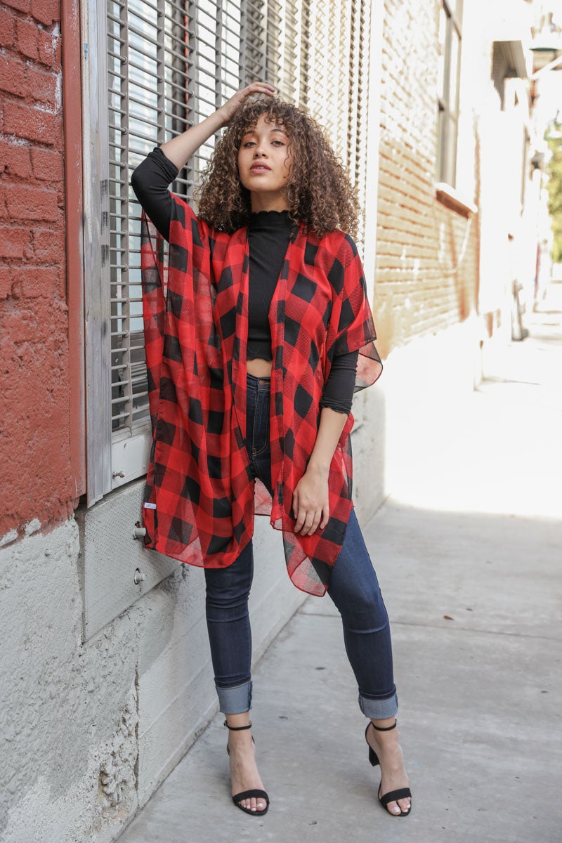 Lightweight Buffalo Check Kimono