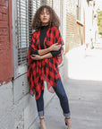 Lightweight Buffalo Check Kimono Red