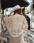 Magnolia Lace Tie Front Cover Up Wrap