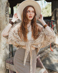 Magnolia Lace Tie Front Cover Up Wrap Mocha