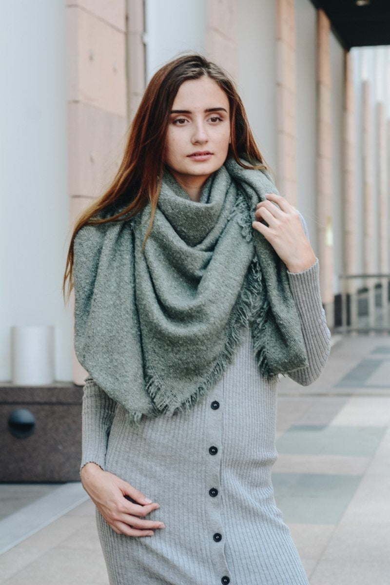 Mohair Square Blanket Scarf Scarves